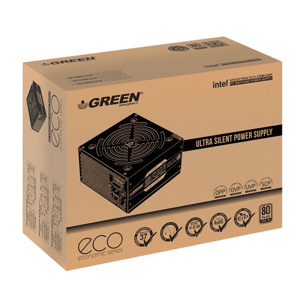 منبع تغذیه کامپیوتر گرین GP350A-ECO Rev3.1 80 Plus White توان 350 وات 
