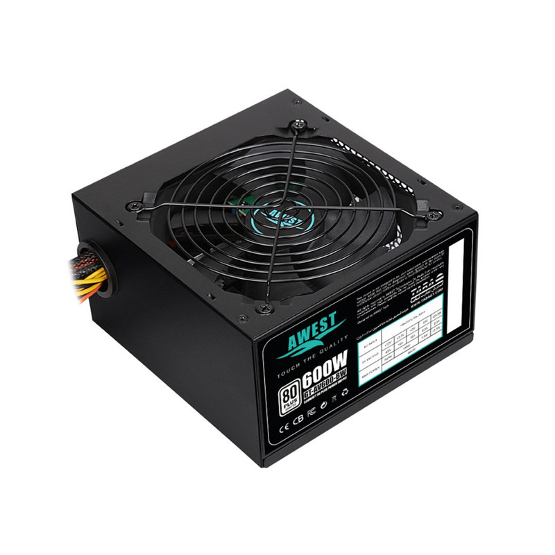 منبع تغذیه کامپیوتر 600 وات اوست مدل POWER AWEST GT-AV600-BW